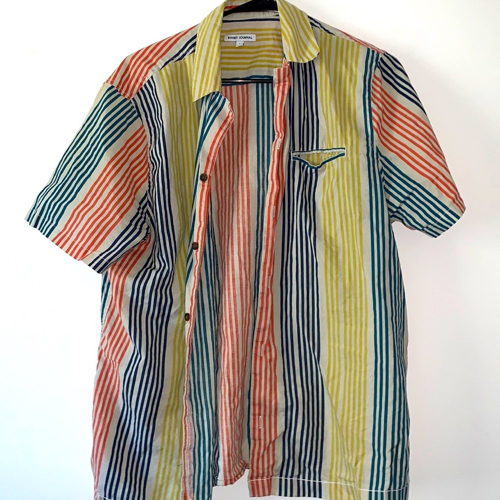 Banks Journal | Large | Men’s | Casual | Short Sleeve Button Down | Stripes |